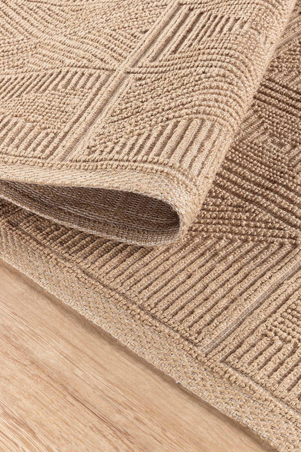 Natura 6661 100% Natural Jute Rug, Beige Color, Soft Texture, Stylish Design, Modern Woven Rug