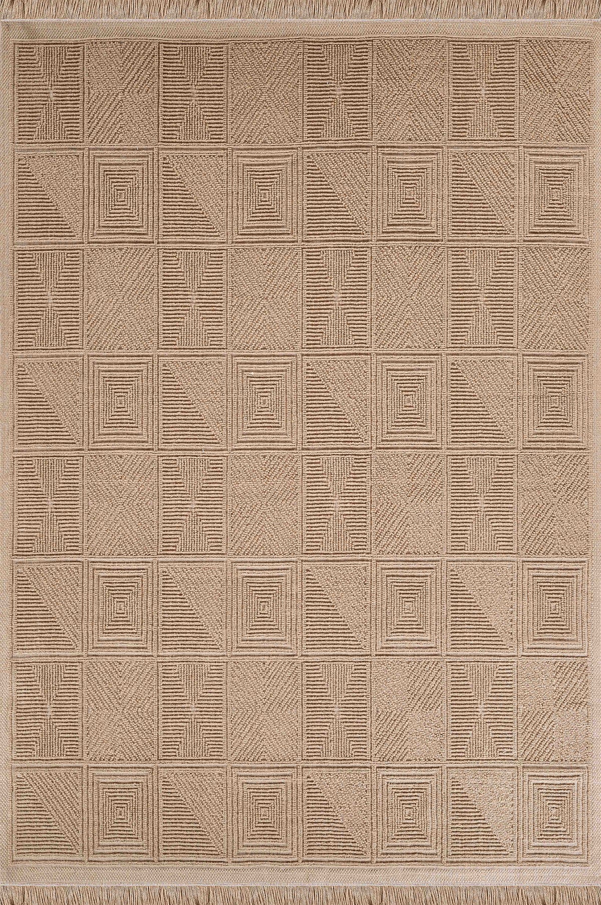 Natura 6661 100% Natural Jute Rug, Beige Color, Soft Texture, Stylish Design, Modern Woven Rug