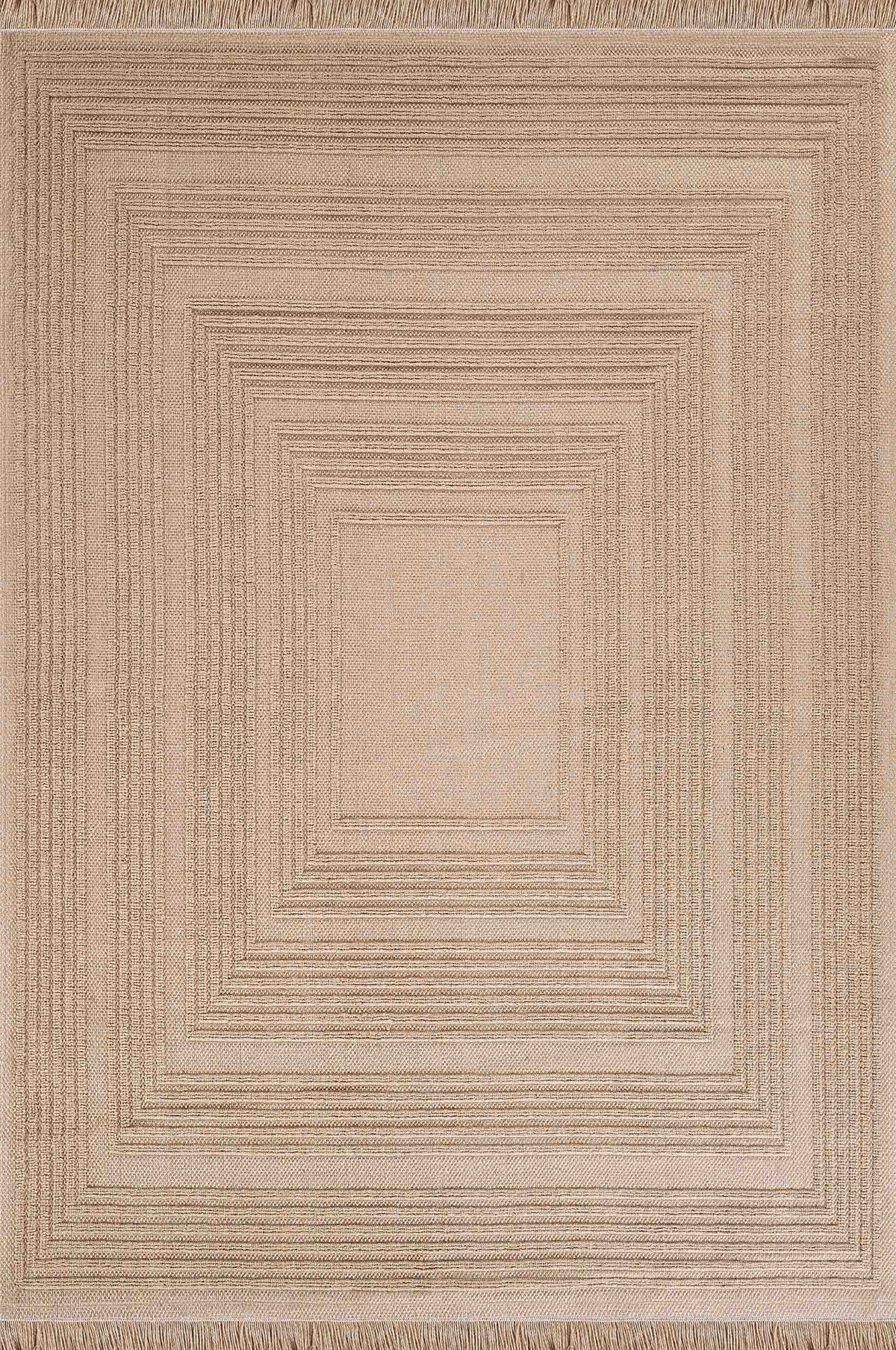 Natura 6662 %100 Doğal Jüt Kilim Bej Renkli Yumuşak Dokulu Şık Tasarımlı Kilim Modern Dokuma Kilim