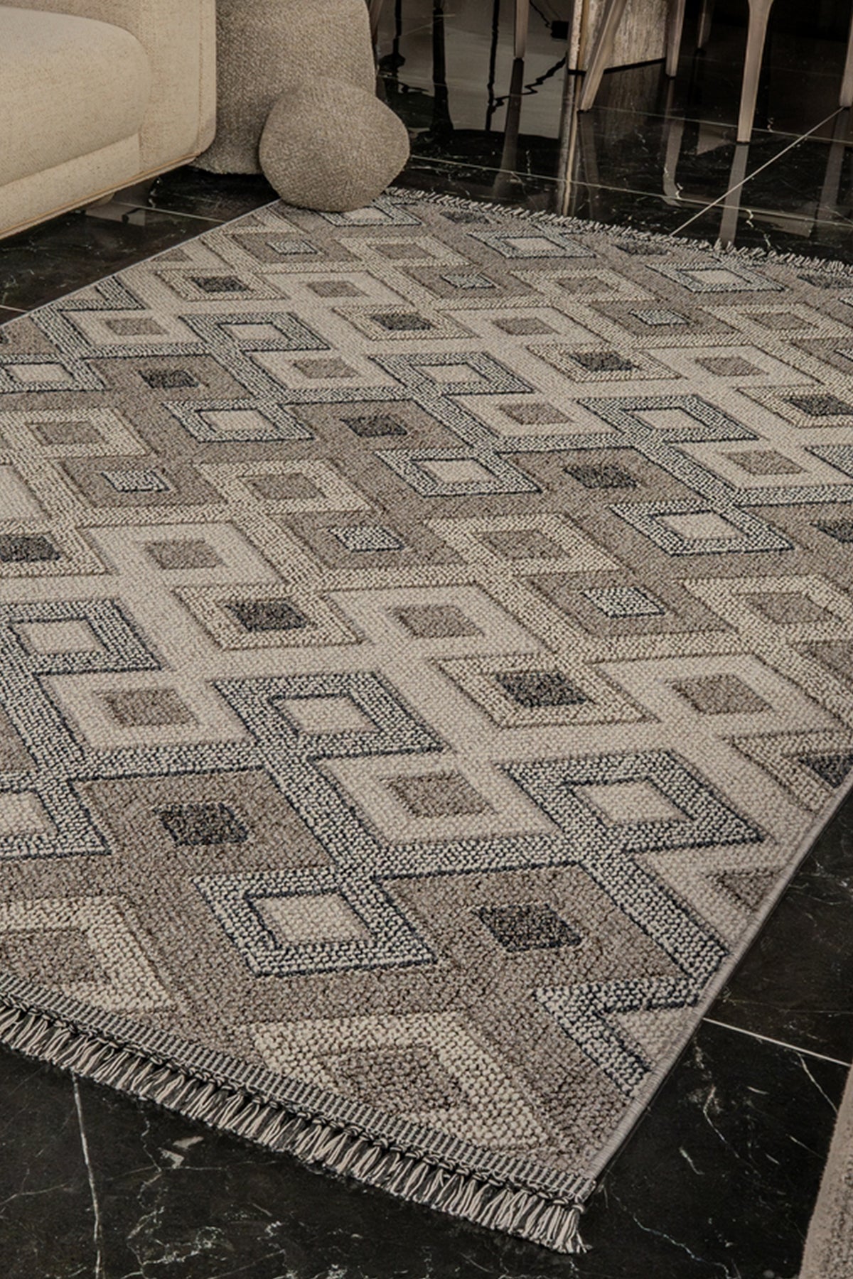 Natura 9962 Bej Hav Toz Vermez Yumuşak Dokulu Salon Mutfak Koridor Oturma Odası Yolluk Halı