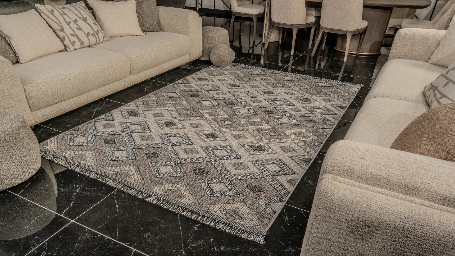 Natura 9962 Bej Hav Toz Vermez Yumuşak Dokulu Salon Mutfak Koridor Oturma Odası Yolluk Halı