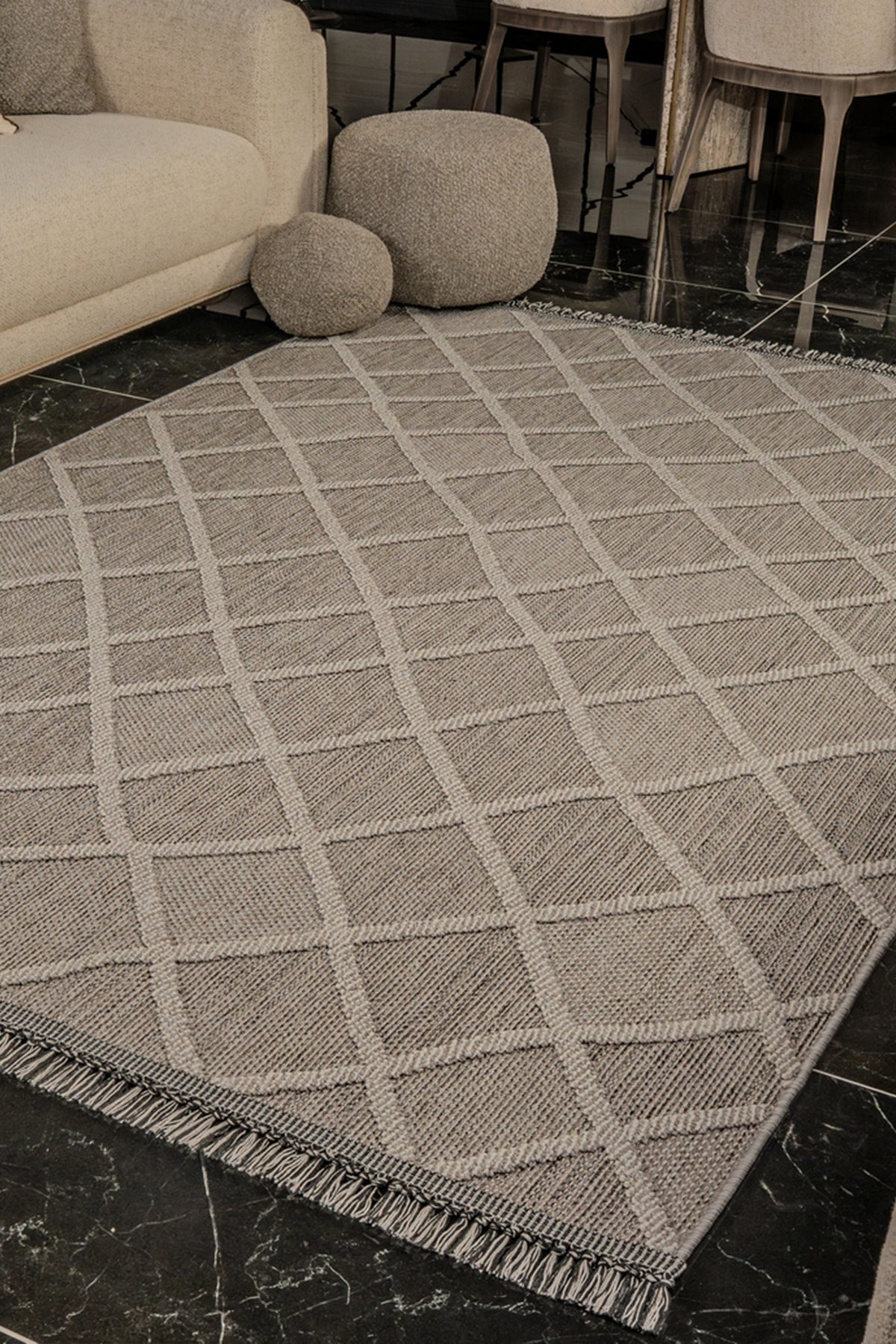 Natura 9964 Gri Hav Toz Vermez Yumuşak Dokulu Salon Mutfak Koridor Oturma Odası Yolluk Halı