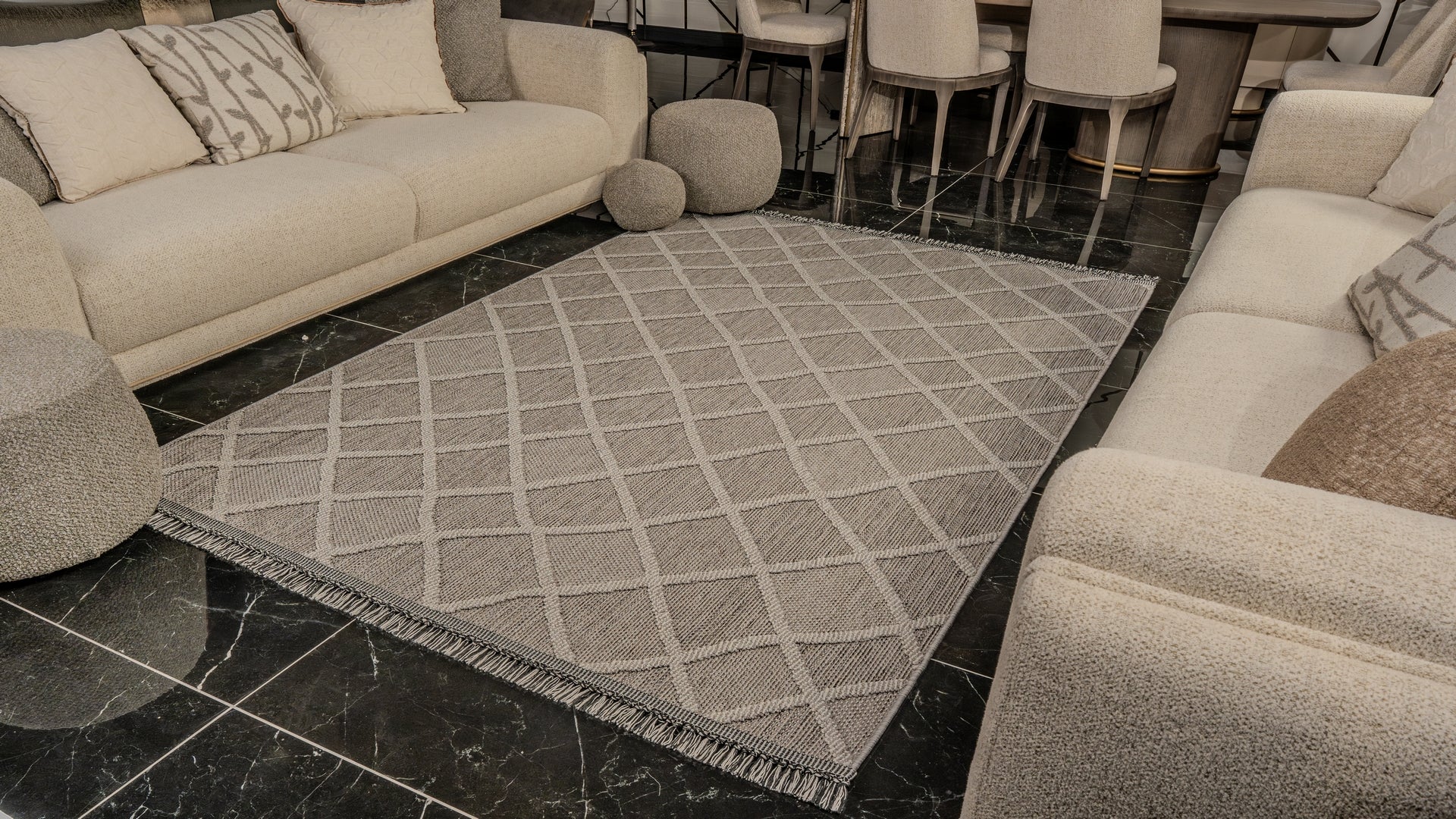 Natura 9964 Gri Hav Toz Vermez Yumuşak Dokulu Salon Mutfak Koridor Oturma Odası Yolluk Halı