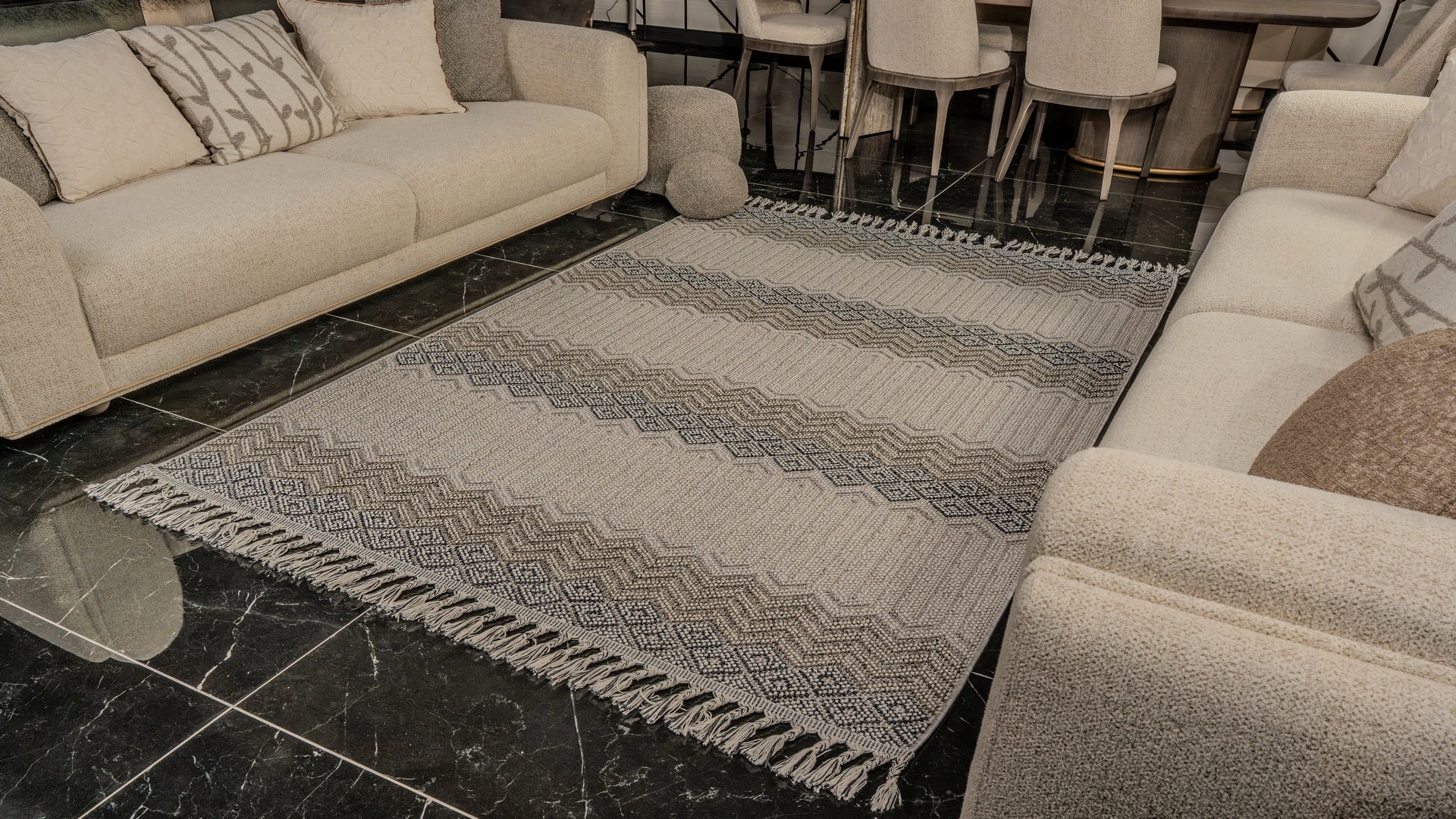 Natura 9965 Bej Hav Toz Vermez Yumuşak Dokulu Salon Mutfak Koridor Oturma Odası Yolluk Halı