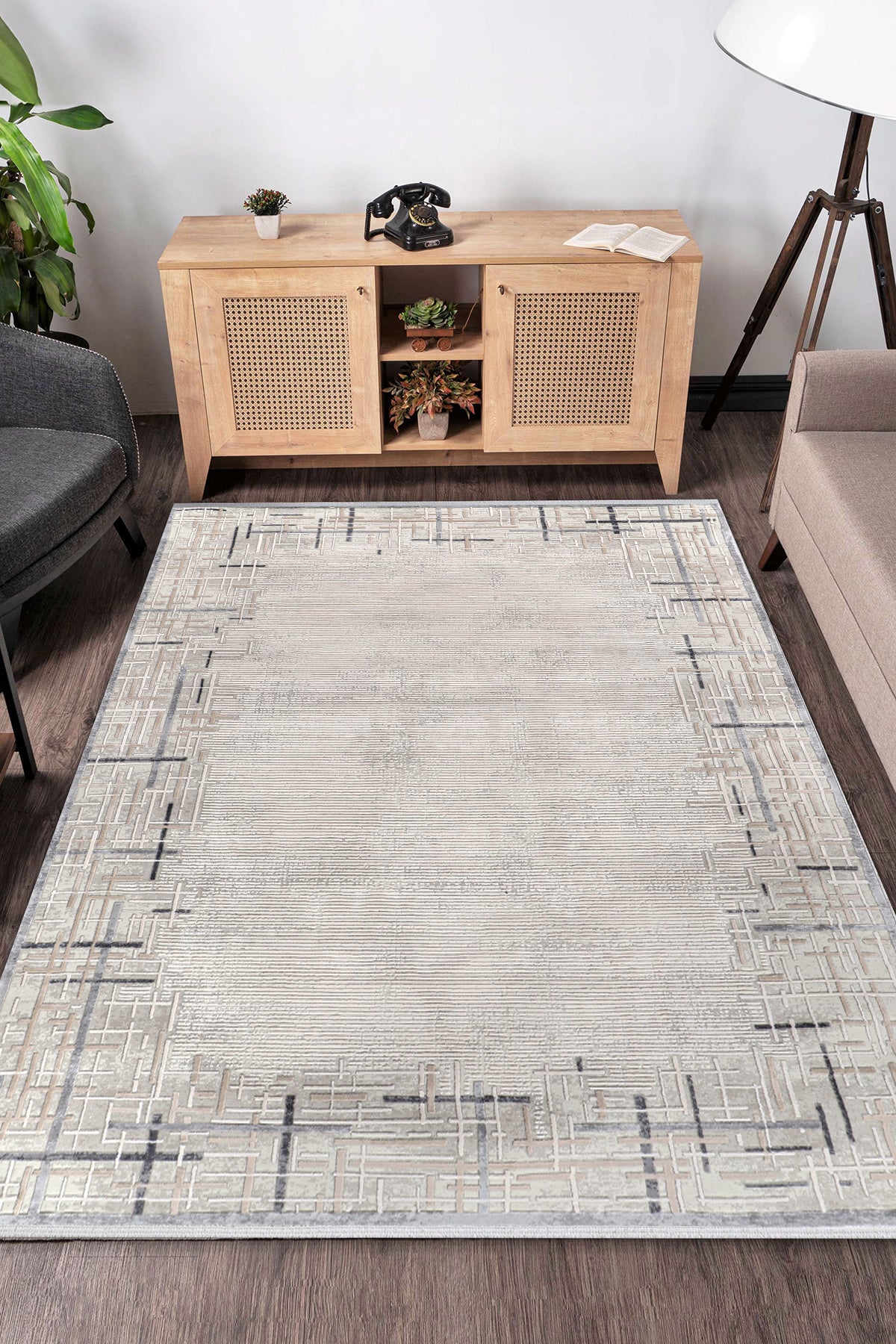 Nazende NZ001 Bej Yumuşak Dokulu Salon Mutfak Koridor Oturma Odası Yolluk Halı Makine Halısı