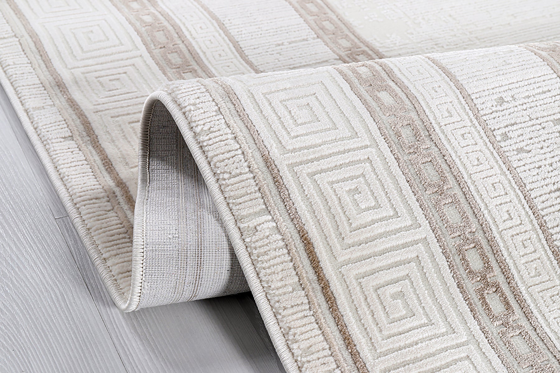 Nazende NZ003 Beige Soft Textured Living Room Kitchen Hallway Sitting Room Runner Rug Machine Made Carpet