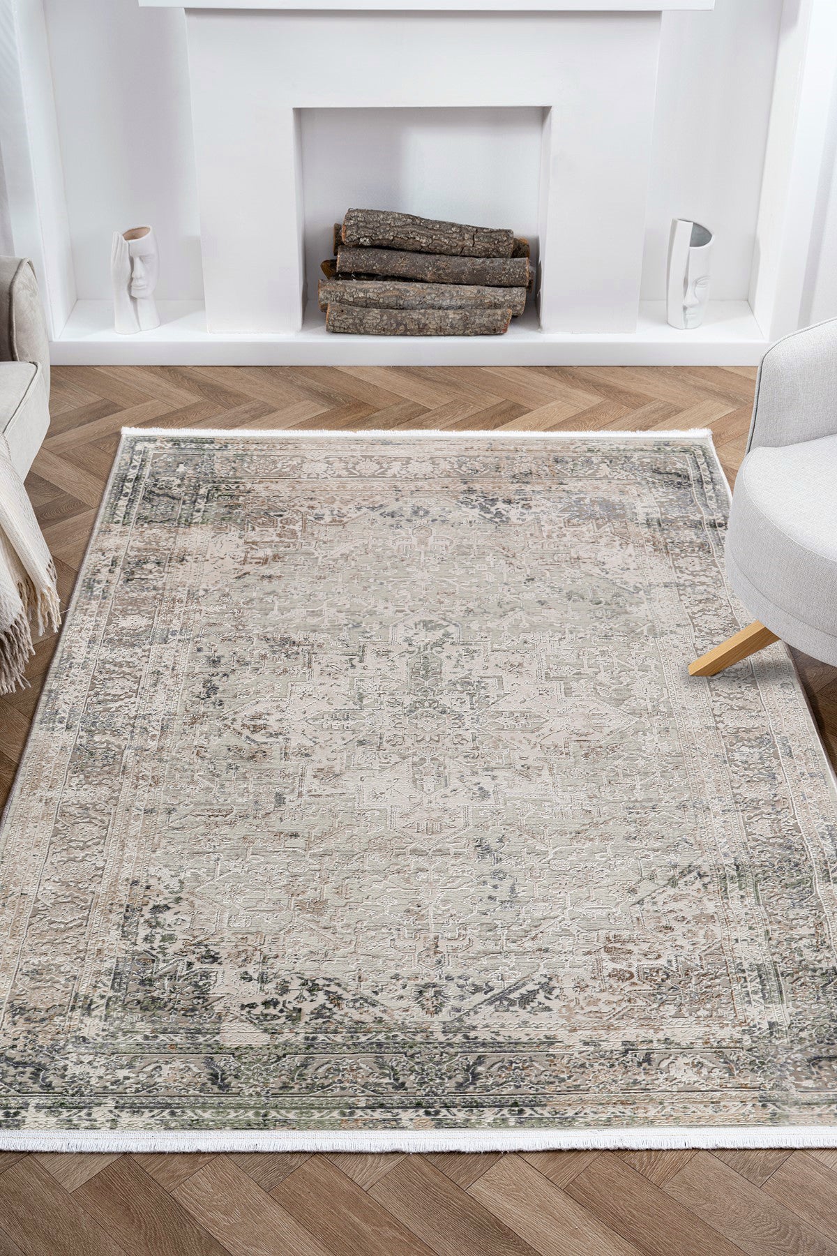 Nazende NZ004 Beige Soft Textured Living Room Kitchen Hallway Sitting Room Runner Rug Machine Made Carpet