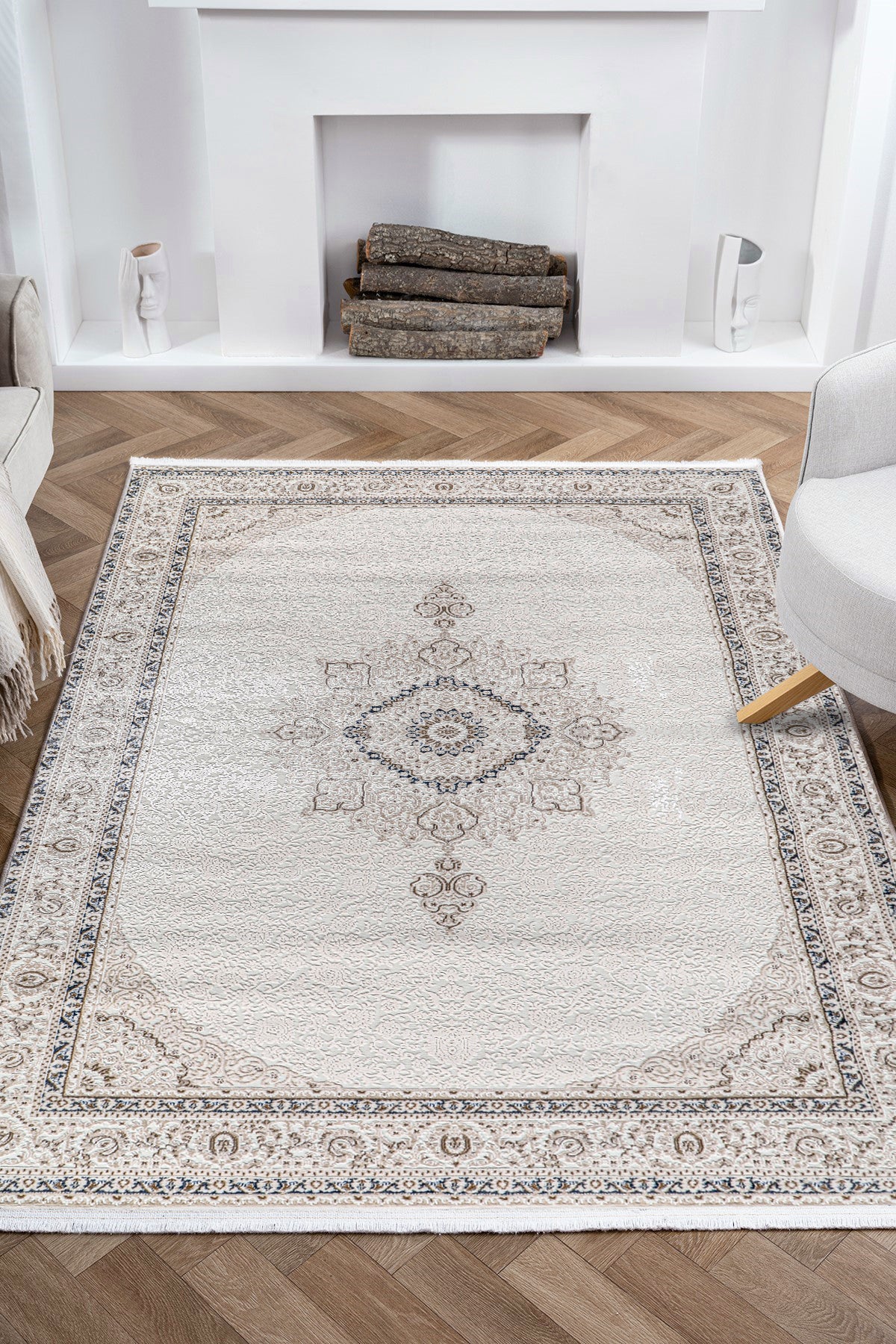 Nazende NZ006 Bej Yumuşak Dokulu Salon Mutfak Koridor Oturma Odası Yolluk Halı Makine Halısı