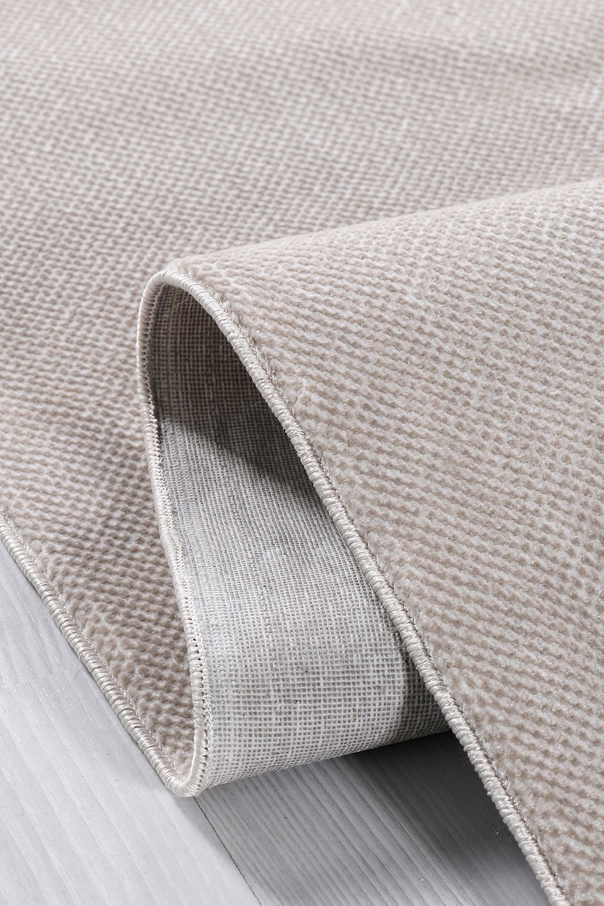 Nevv NV004 Beige Nicht fusselnder Läuferteppich für Wohnzimmer, Küche, Flur, Aufenthaltsraum