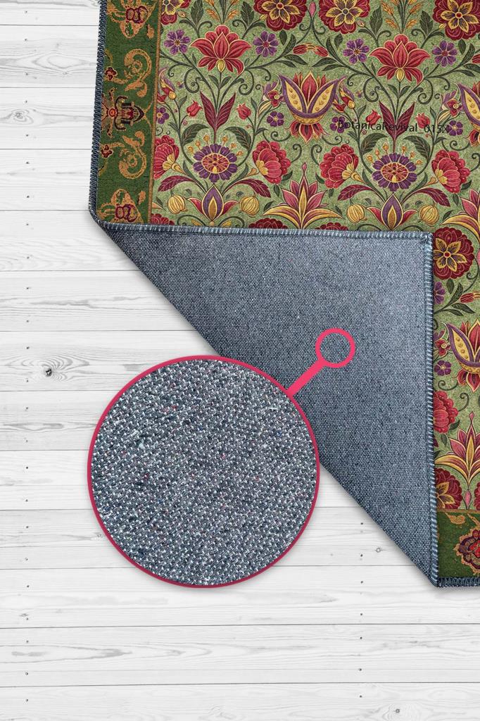 Osmanli Lale Bahçesi Desenli Maksimalist Oda Dekoru Halısı, Çiçekli Halı, Çok Renkli Geleneksel Halı