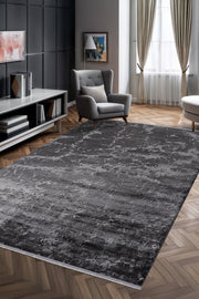 Poema PO001 Gri Uzun Ömürlü Yumuşak Dokulu Salon Mutfak Koridor Oturma Odası Yolluk Halı