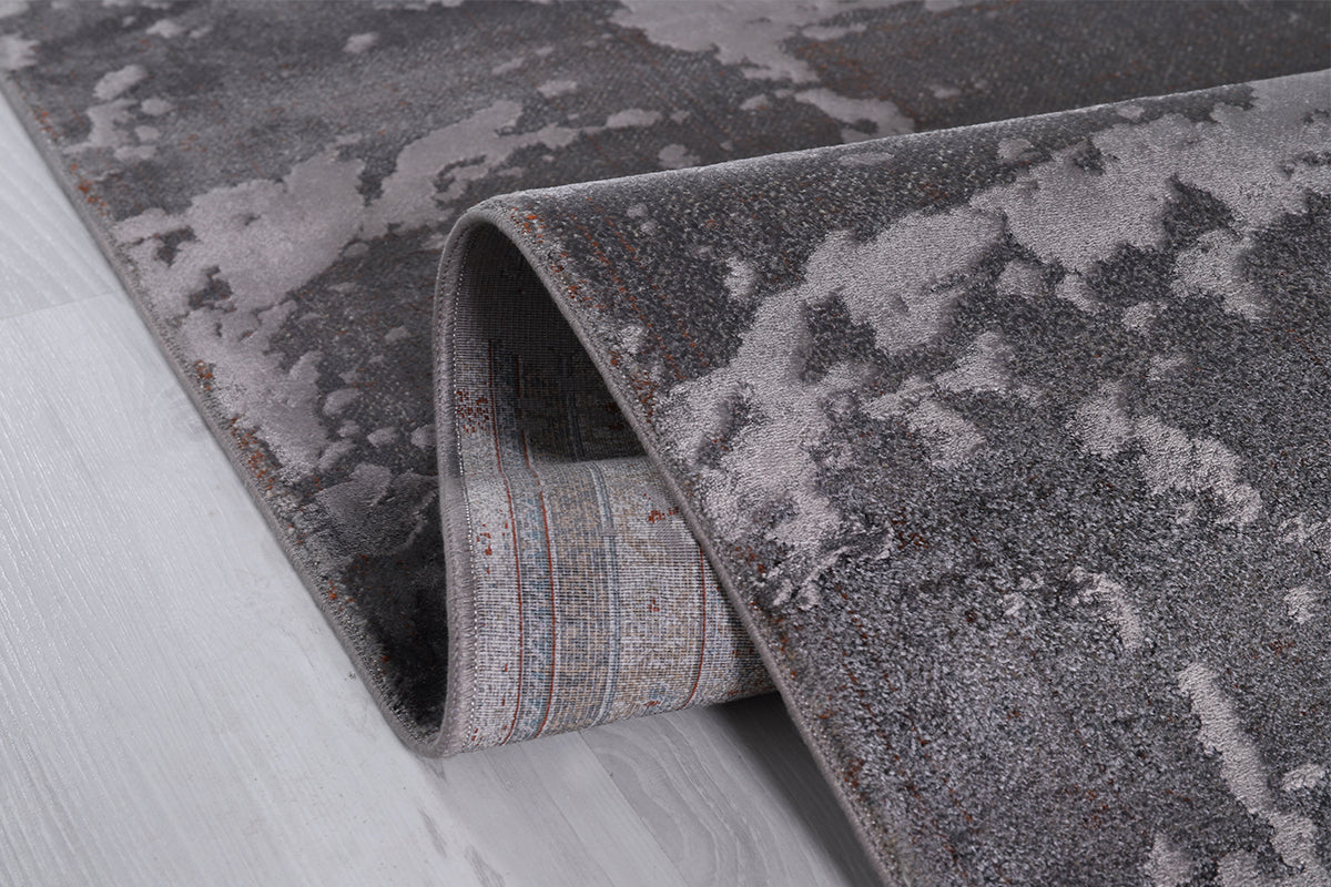 Poema PO001 Gri Uzun Ömürlü Yumuşak Dokulu Salon Mutfak Koridor Oturma Odası Yolluk Halı