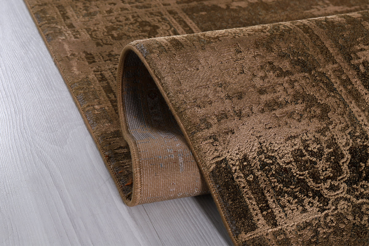 Poema PO003 Kahverengi Uzun Ömürlü Yumuşak Dokulu Salon Mutfak Koridor Oturma Odası Yolluk Halı