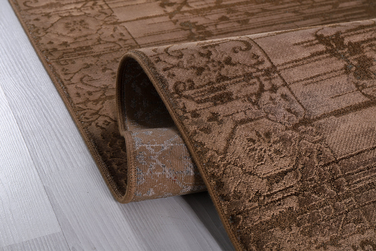 Poema PO005 Kahverengi Uzun Ömürlü Yumuşak Dokulu Salon Mutfak Koridor Oturma Odası Yolluk Halı