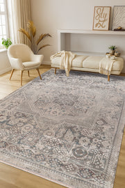 Poema PO010 Krem Uzun Ömürlü Yumuşak Dokulu Salon Mutfak Koridor Oturma Odası Yolluk Halı