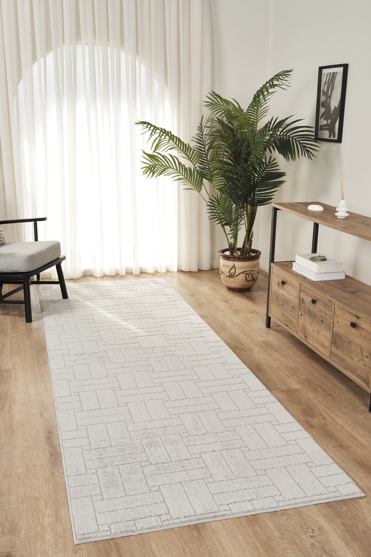 Rivon RN01 Gri Yumuşak Dokulu Kaymaz Taban Salon Mutfak Koridor Oturma Odası Yolluk Halı