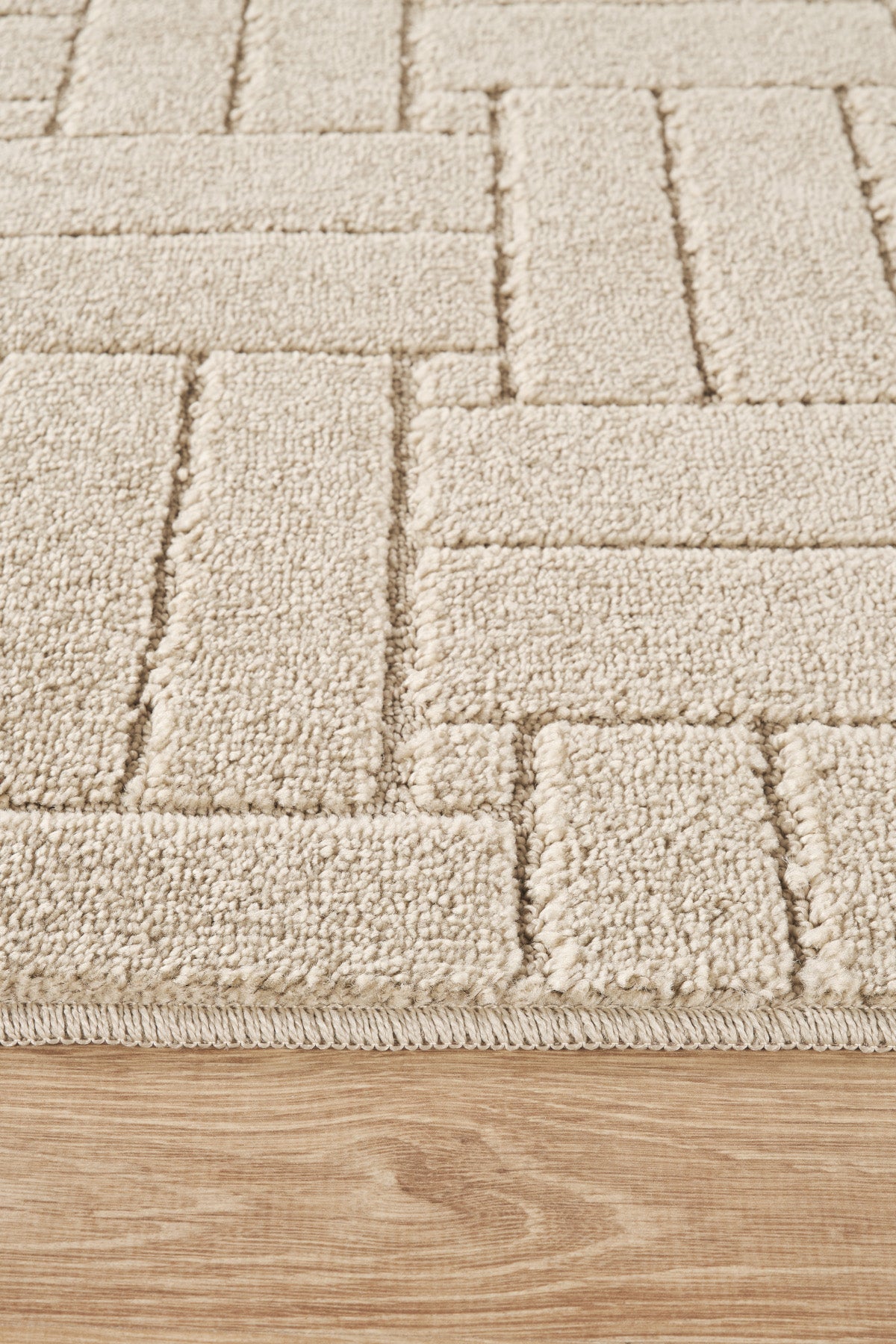 Rivon RN03 Krem Yumuşak Dokulu Kaymaz Taban Salon Mutfak Koridor Oturma Odası Yolluk Halı