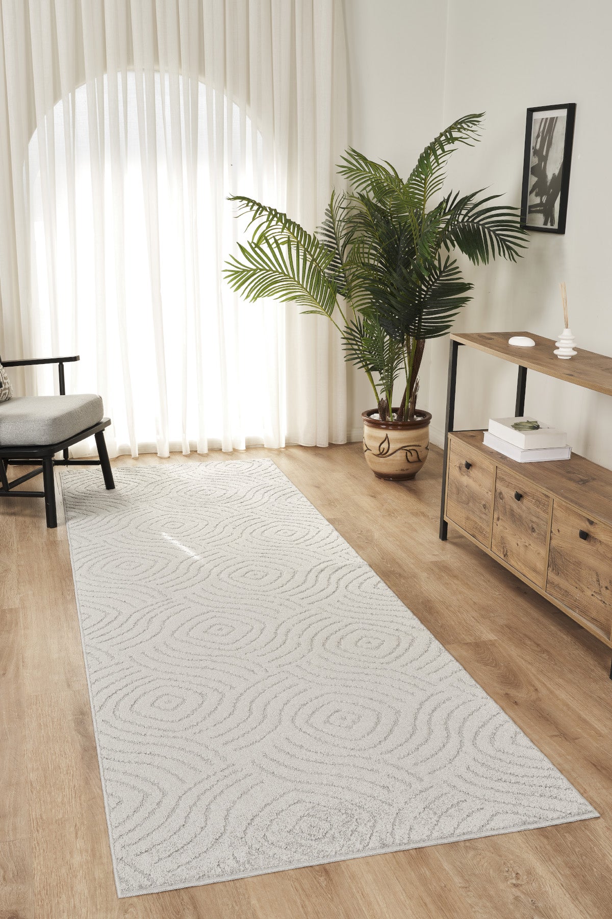 Rivon RN04 Gri Yumuşak Dokulu Kaymaz Taban Salon Mutfak Koridor Oturma Odası Yolluk Halı