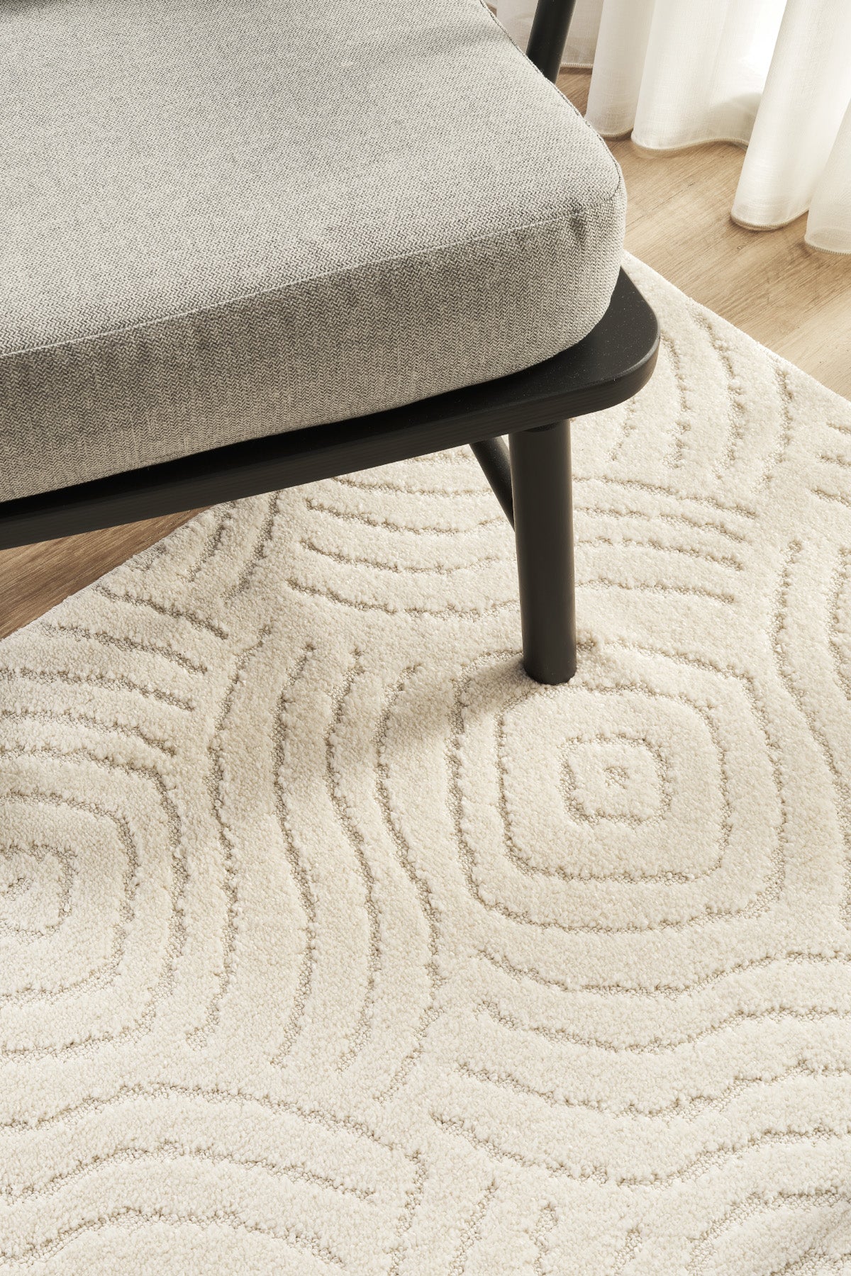 Rivon RN05 Krem Yumuşak Dokulu Kaymaz Taban Salon Mutfak Koridor Oturma Odası Yolluk Halı