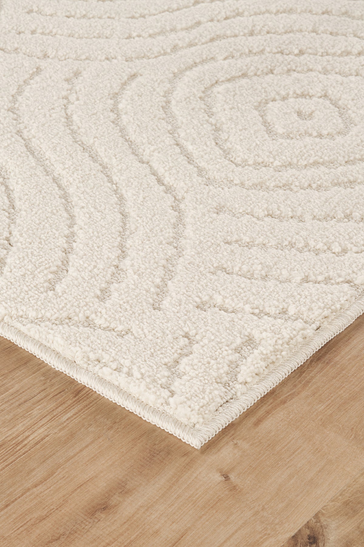 Rivon RN05 Krem Yumuşak Dokulu Kaymaz Taban Salon Mutfak Koridor Oturma Odası Yolluk Halı