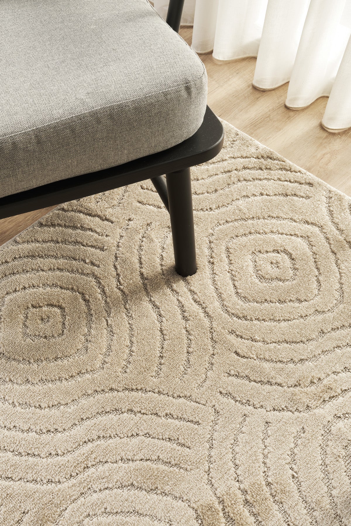 Rivon RN06 Bej Yumuşak Dokulu Kaymaz Taban Salon Mutfak Koridor Oturma Odası Yolluk Halı