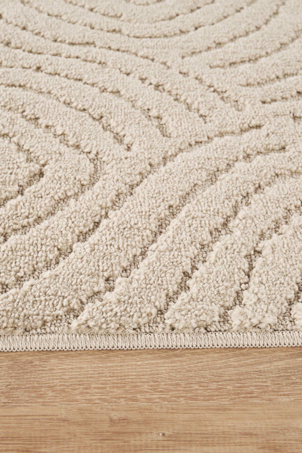 Rivon RN06 Bej Yumuşak Dokulu Kaymaz Taban Salon Mutfak Koridor Oturma Odası Yolluk Halı