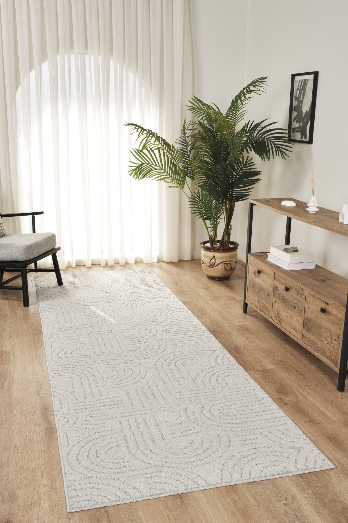 Rivon RN07 Gri Yumuşak Dokulu Kaymaz Taban Salon Mutfak Koridor Oturma Odası Yolluk Halı