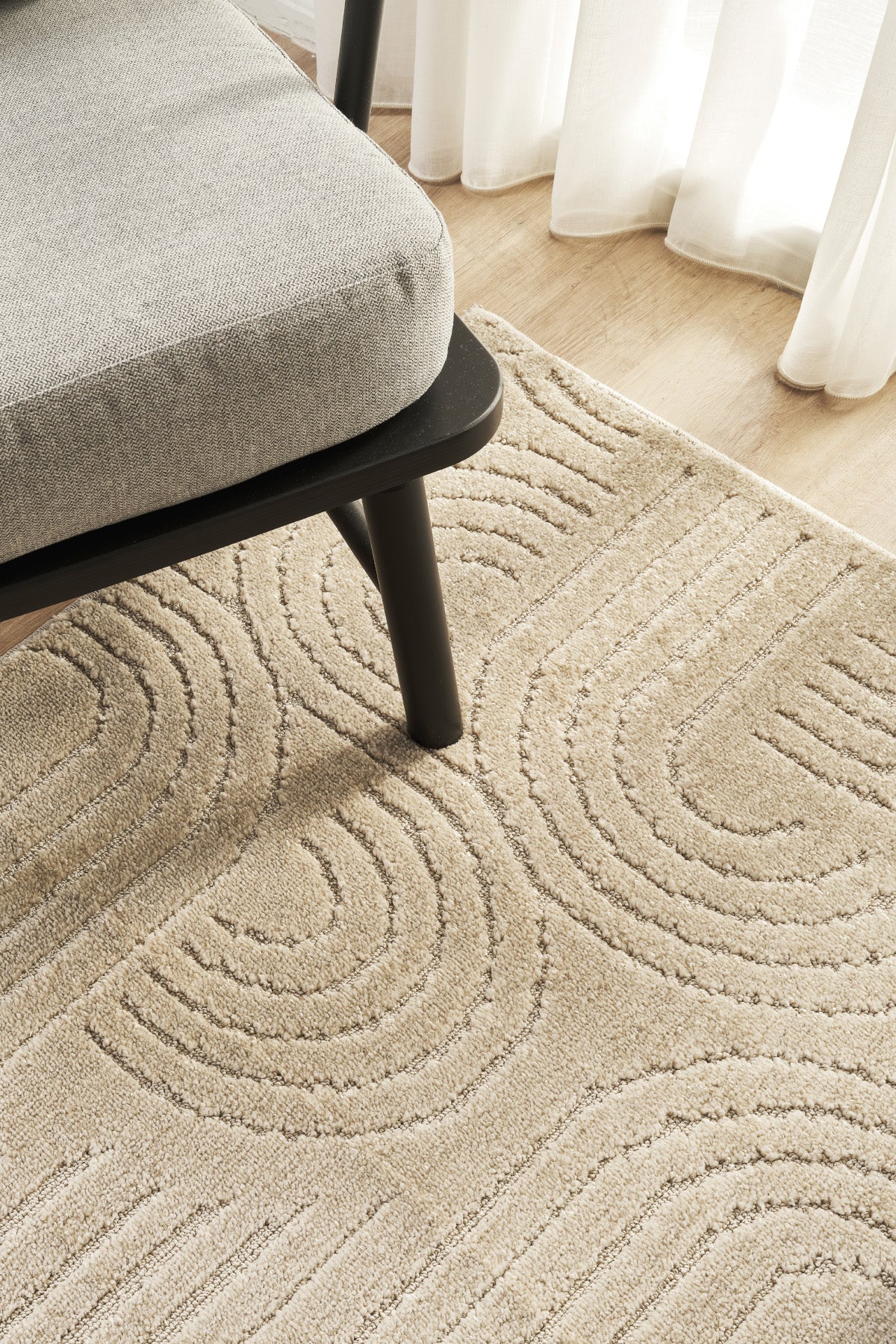 Rivon RN08 Bej Yumuşak Dokulu Kaymaz Taban Salon Mutfak Koridor Oturma Odası Yolluk Halı