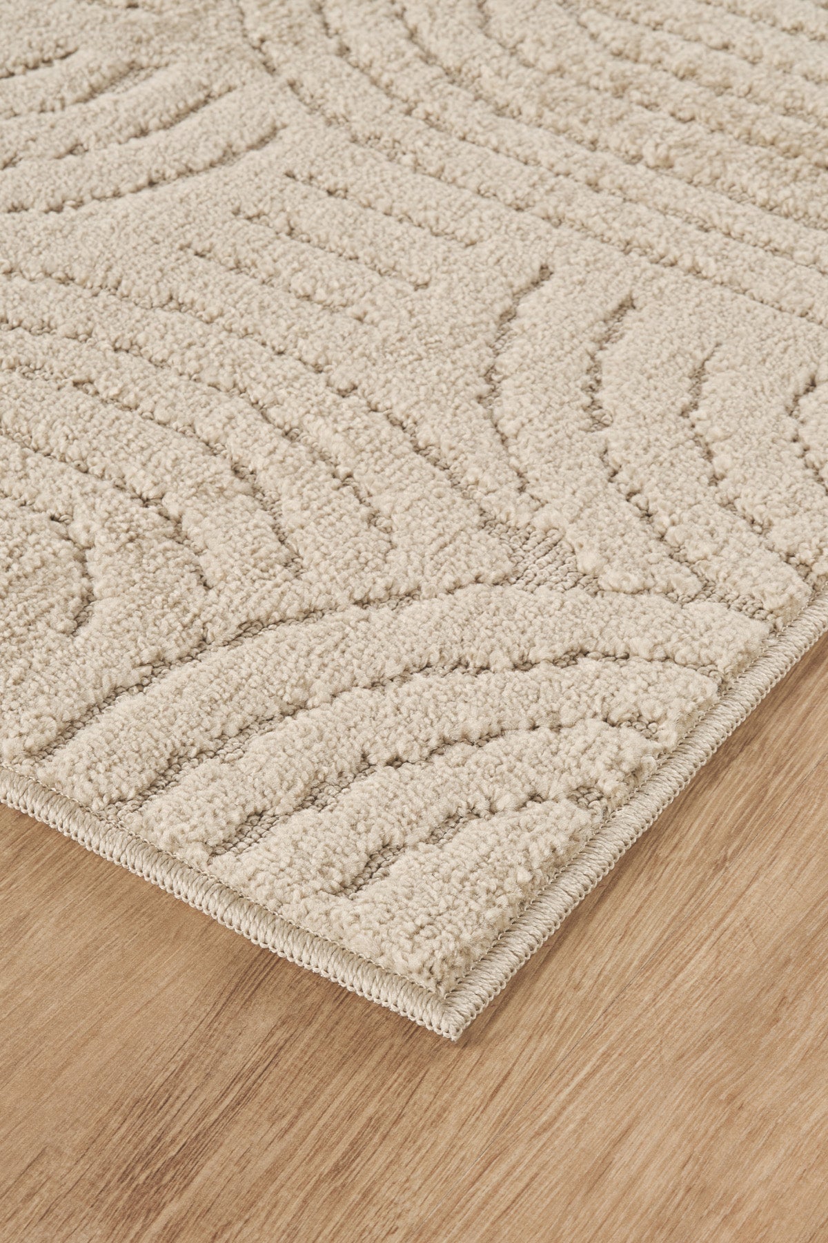 Rivon RN08 Bej Yumuşak Dokulu Kaymaz Taban Salon Mutfak Koridor Oturma Odası Yolluk Halı