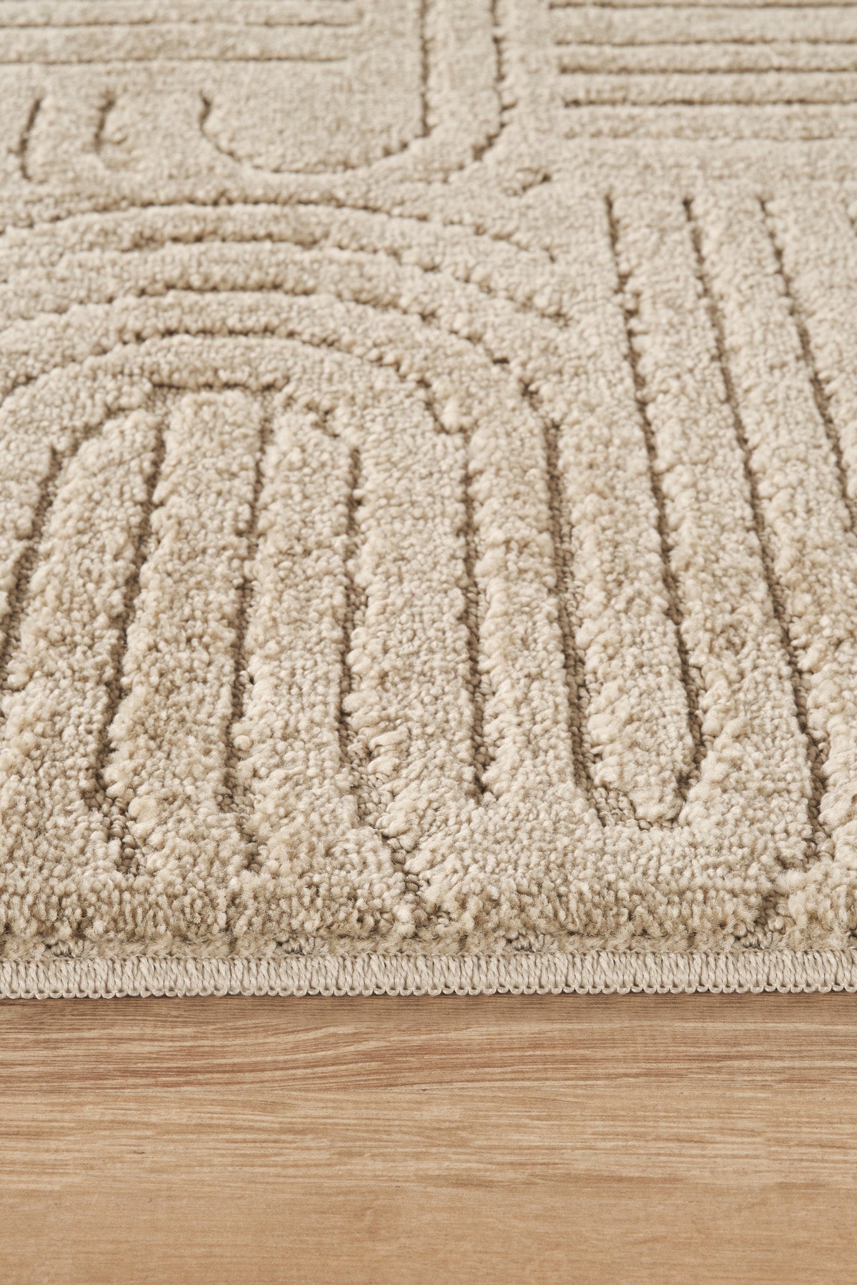 Rivon RN08 Bej Yumuşak Dokulu Kaymaz Taban Salon Mutfak Koridor Oturma Odası Yolluk Halı