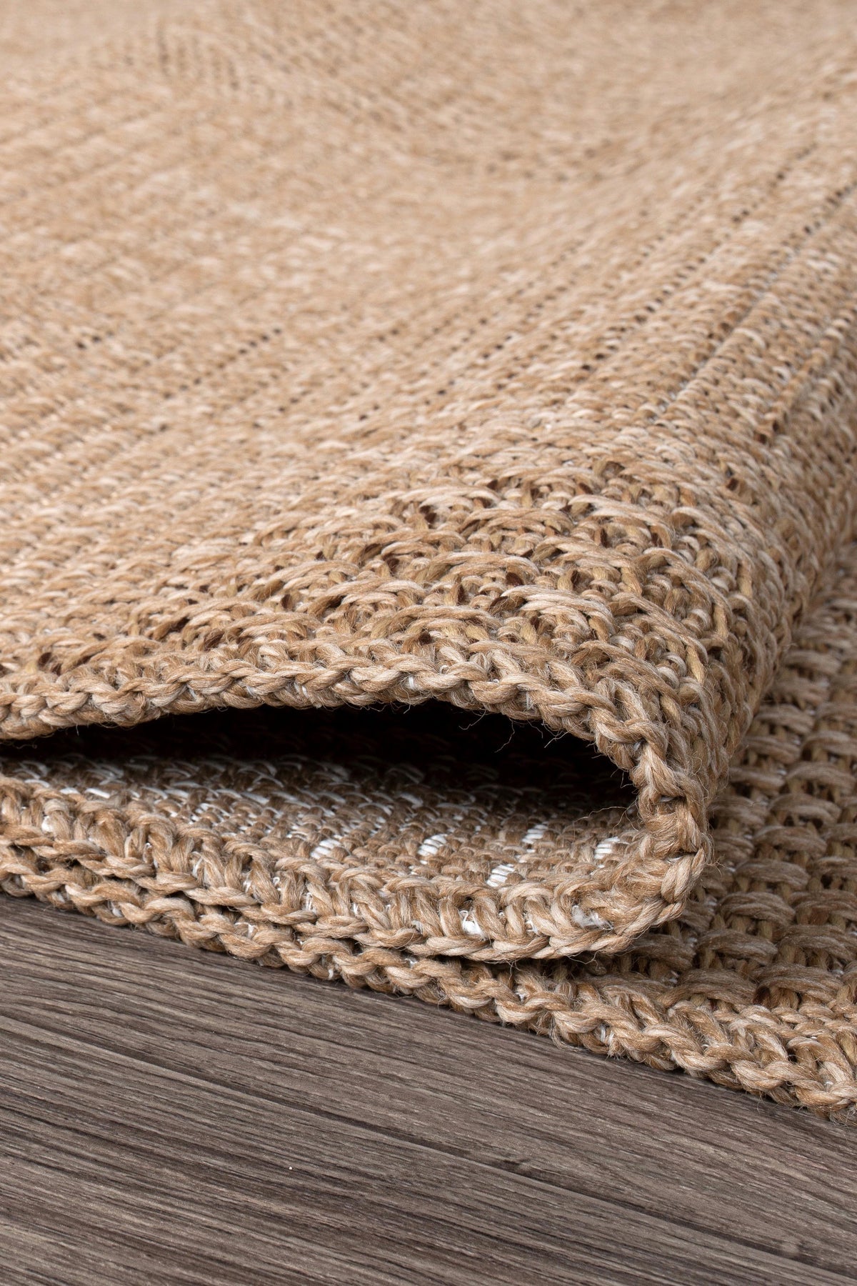 Rusticana 3102 Natural Jute Rug, Modern Knitted Kilim