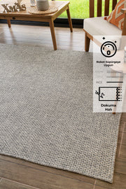Rusticana 3103 Naturel Jüt Halı Modern Örme Kilim