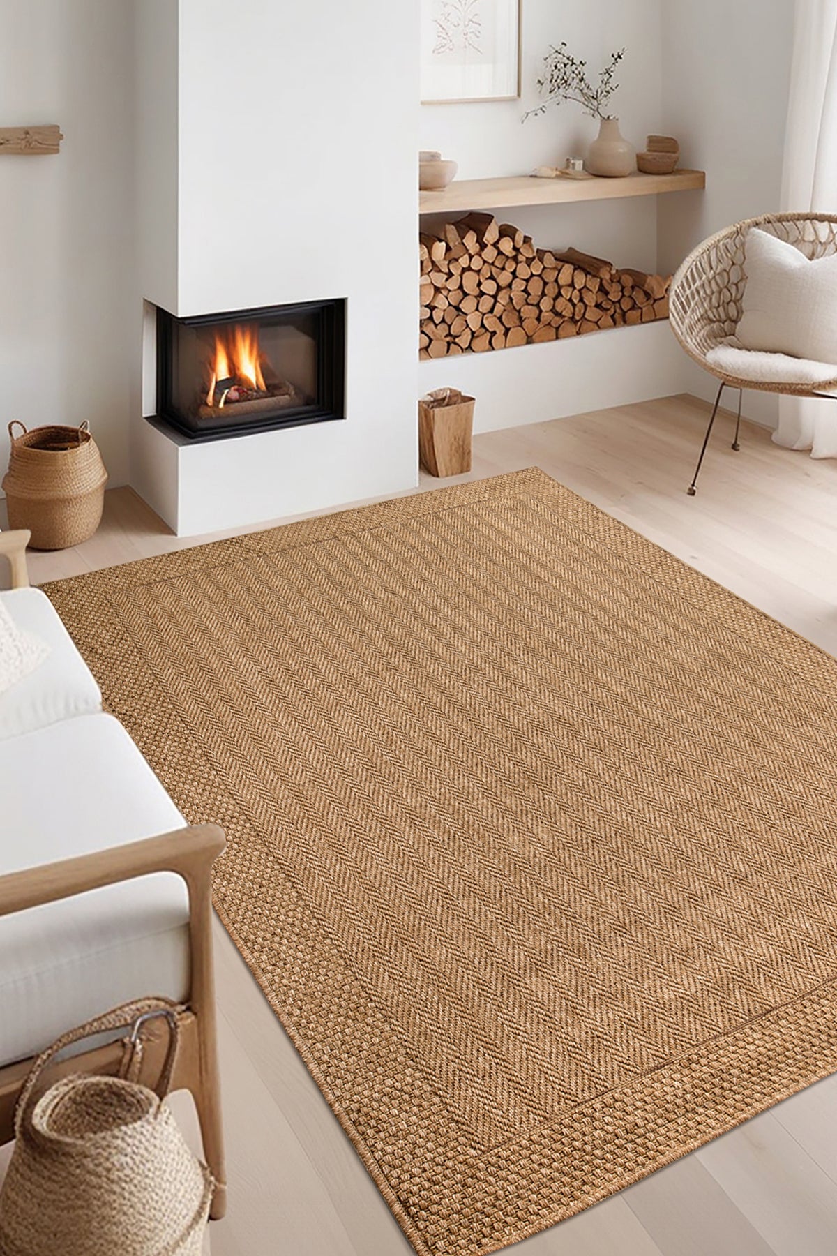 Rusticana 3107 Naturel Jüt Halı Modern Örme Kilim Rusticana_3107