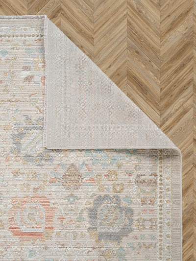 Rustic 2221 Classic Vintage Living Room Beige Country Kitchen Rug, Dust-Free, Soft Machine-Made Carpet
