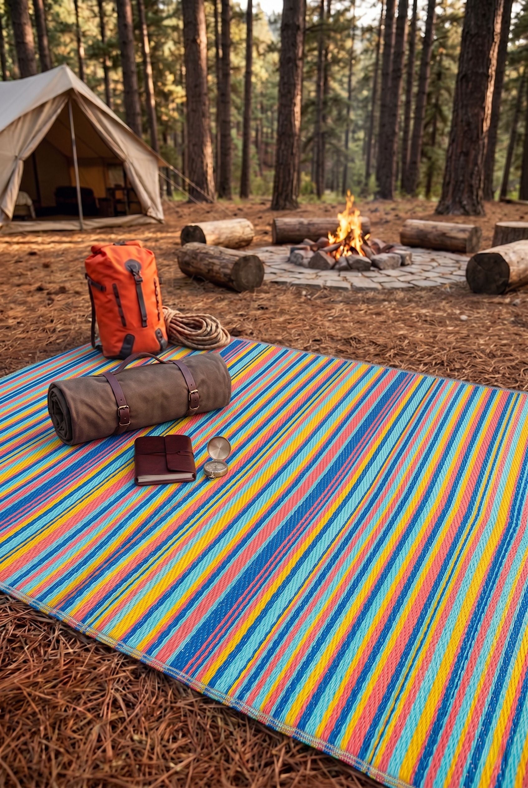 Savana 8802 Beach Camping Picnic Garden Rug Balcony Terrace Woven Mat Savana Carpet