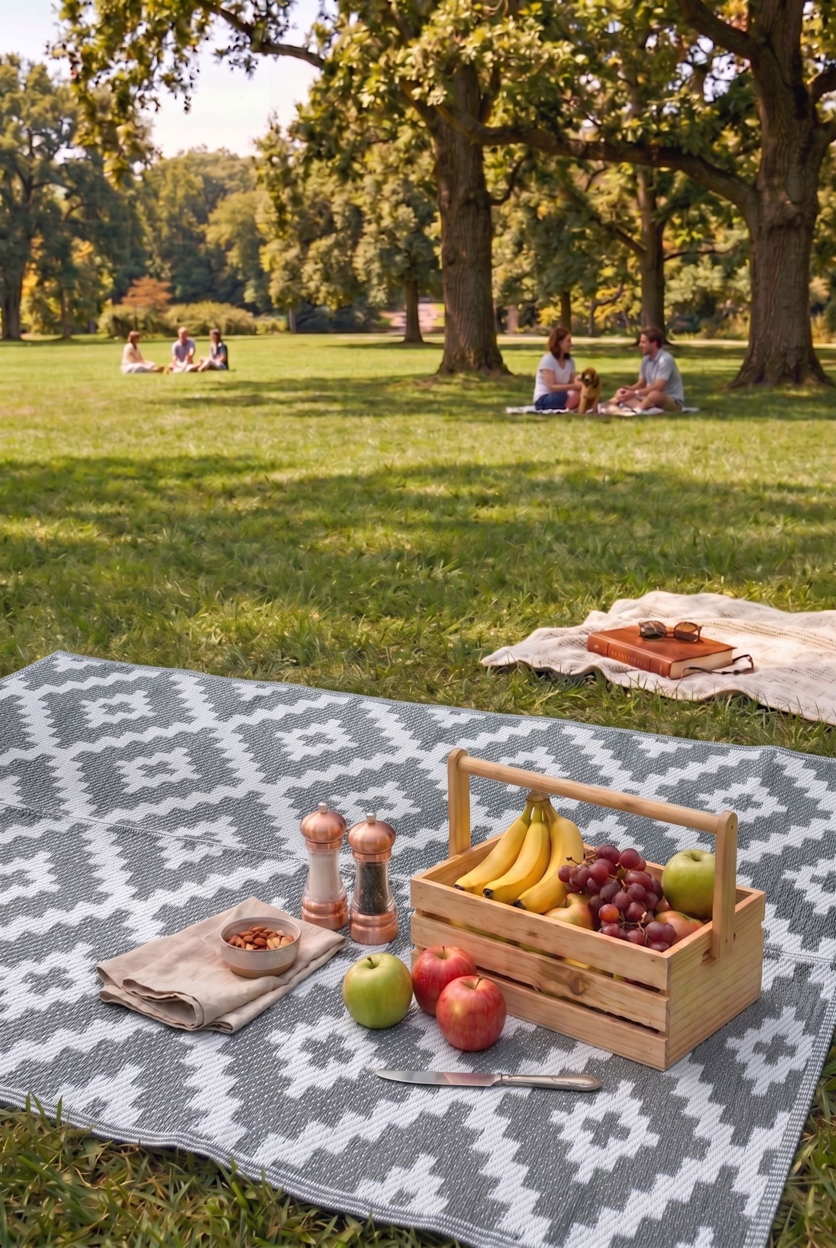 Savana 8805 Strand-, Camping-, Picknick-, Garten-, Balkon- und Terrassenteppich, gewebter Teppich