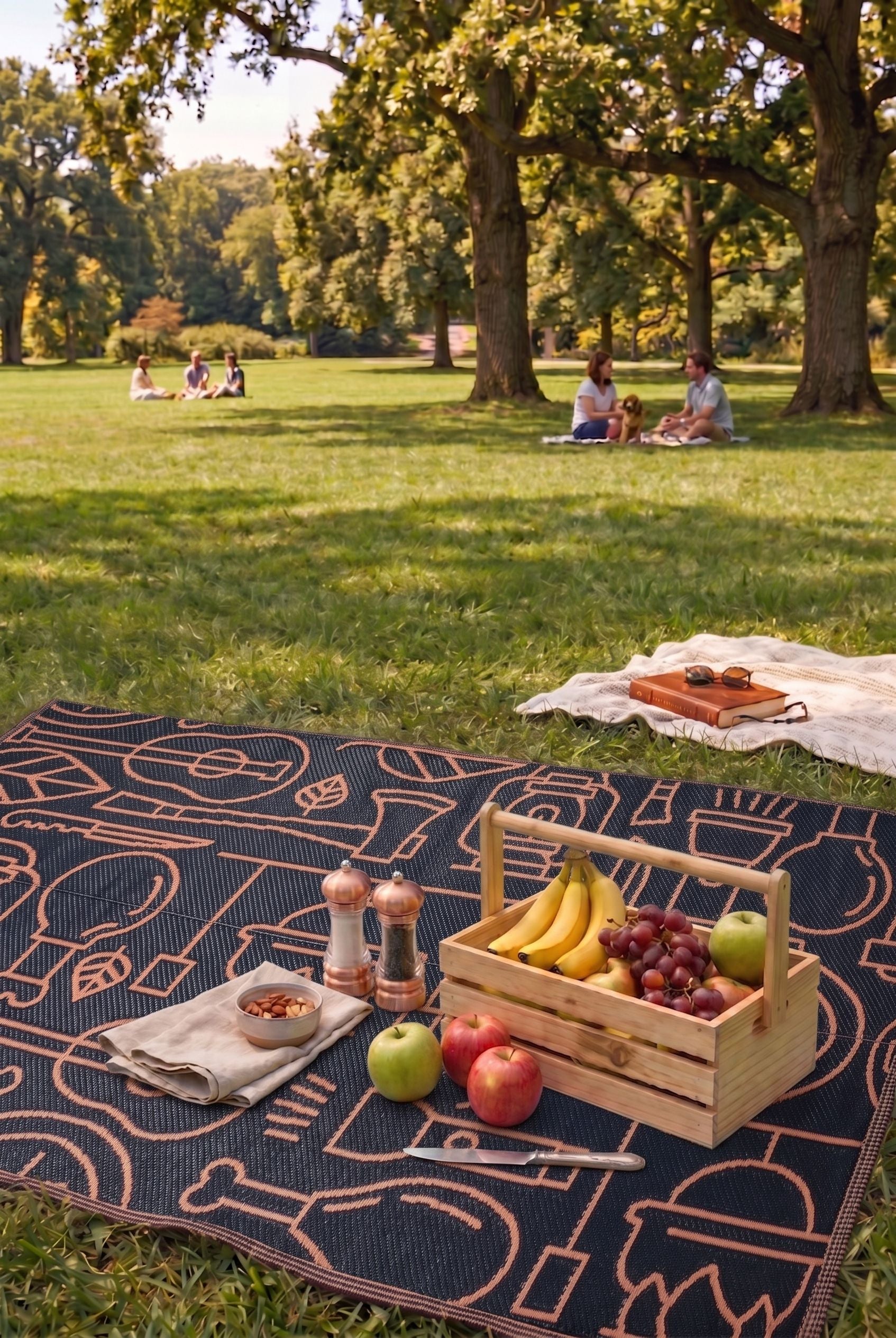Savana 8810 Strand-, Camping-, Picknick- und Gartenteppich, Balkon- und Terrassenteppich, gewebter Savana-Teppich