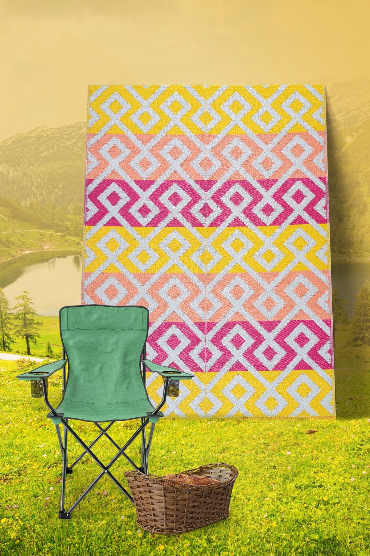 Savana 8812 Beach Camping Picnic Garden Rug Balcony Terrace Woven Mat Savana Carpet