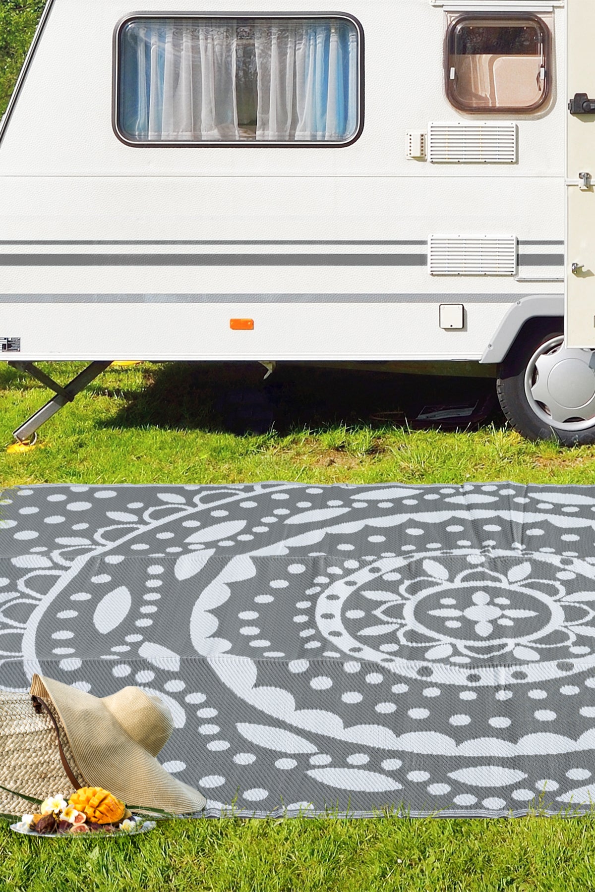Savana XL Plaj Kamp Karavan Piknik Bahçe Halısı Balkon Teras Hasır Mat Savan Halı 240x330 003