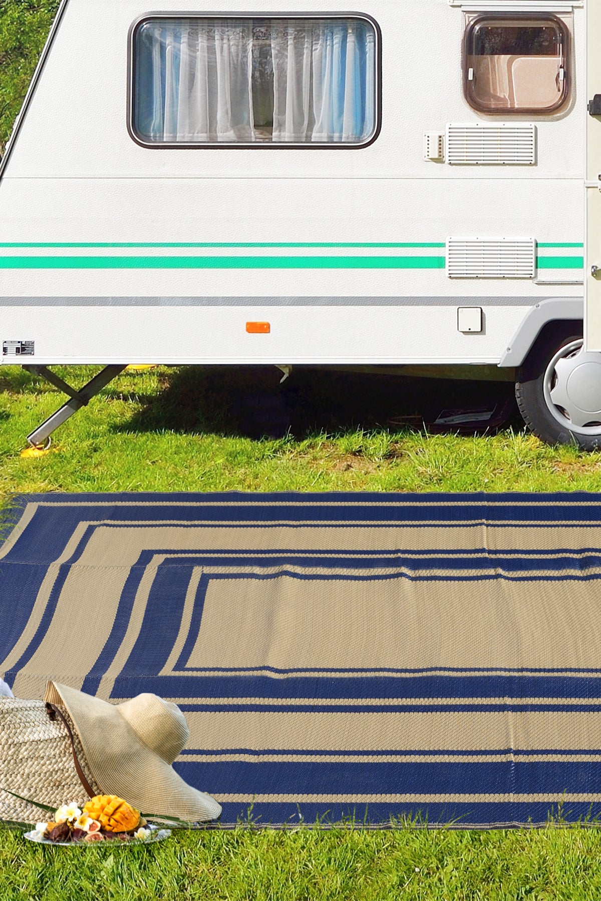 Savana XL Plaj Kamp Karavan Piknik Bahçe Halısı Balkon Teras Hasır Mat Savan Halı 240x330 006
