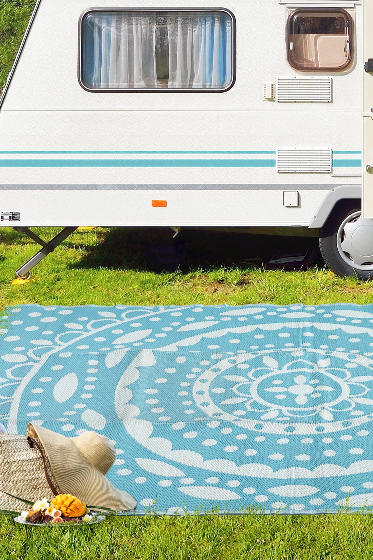 Savana XL Plaj Kamp Karavan Piknik Bahçe Halısı Balkon Teras Hasır Mat Savan Halı 240x330 008