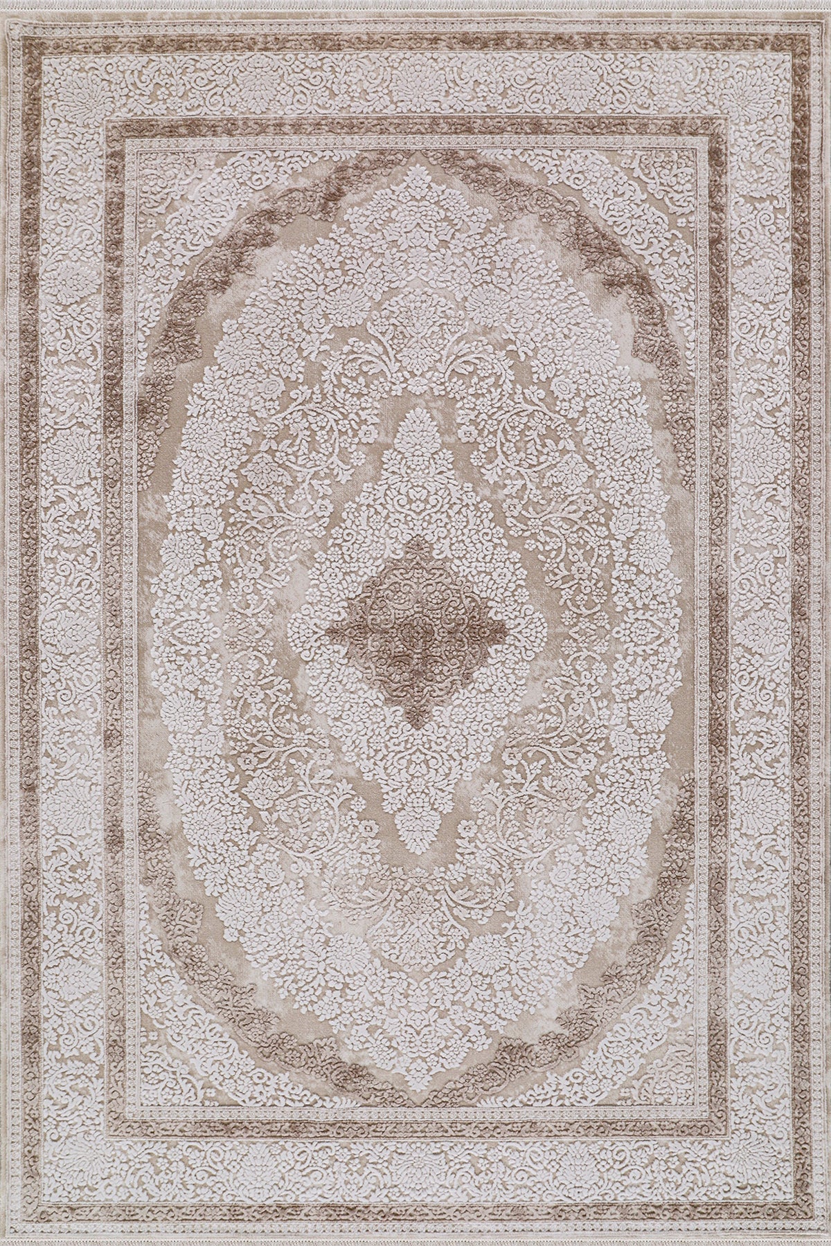 Serenat SE001 Krem-Kahve Uzun Ömürlü Yumuşak Dokulu Salon Mutfak Koridor Oturma Odası Yolluk Halı