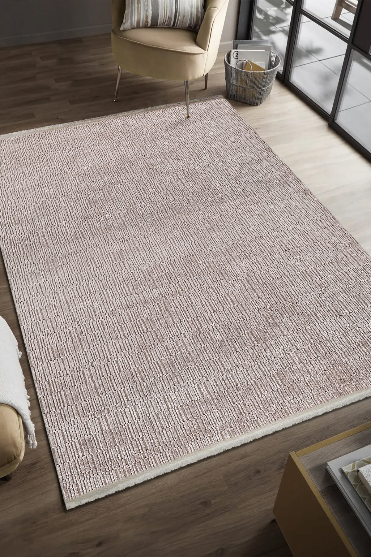 Serenat SE003 Bej Uzun Ömürlü Yumuşak Dokulu Salon Mutfak Koridor Oturma Odası Yolluk Halı