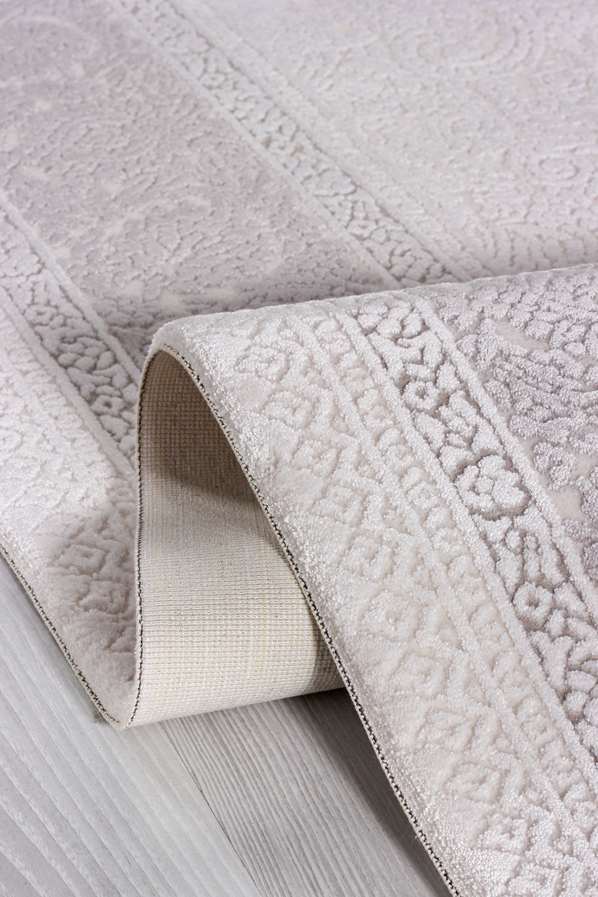 Serenat SE004 Krem-Antrasit Uzun Ömürlü Yumuşak Dokulu Salon Mutfak Koridor Oturma Odası Yolluk Halı