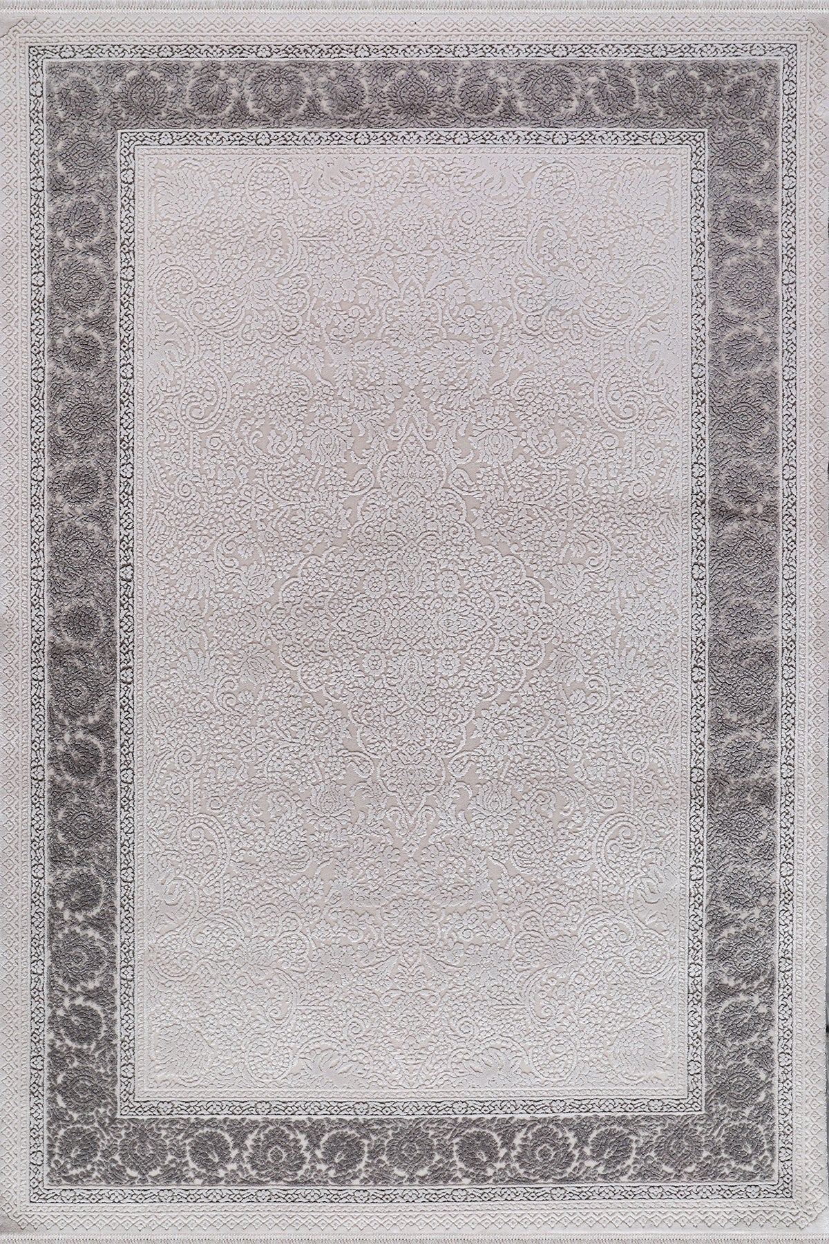 Serenat SE004 Krem-Antrasit Uzun Ömürlü Yumuşak Dokulu Salon Mutfak Koridor Oturma Odası Yolluk Halı