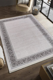 Serenat SE004 Cream-Anthracite Durable, Soft Textured Living Room, Kitchen, Hallway, Sitting Room Runner Rug