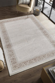 Serenat SE005 Krem-Kahve Uzun Ömürlü Yumuşak Dokulu Salon Mutfak Koridor Oturma Odası Yolluk Halı