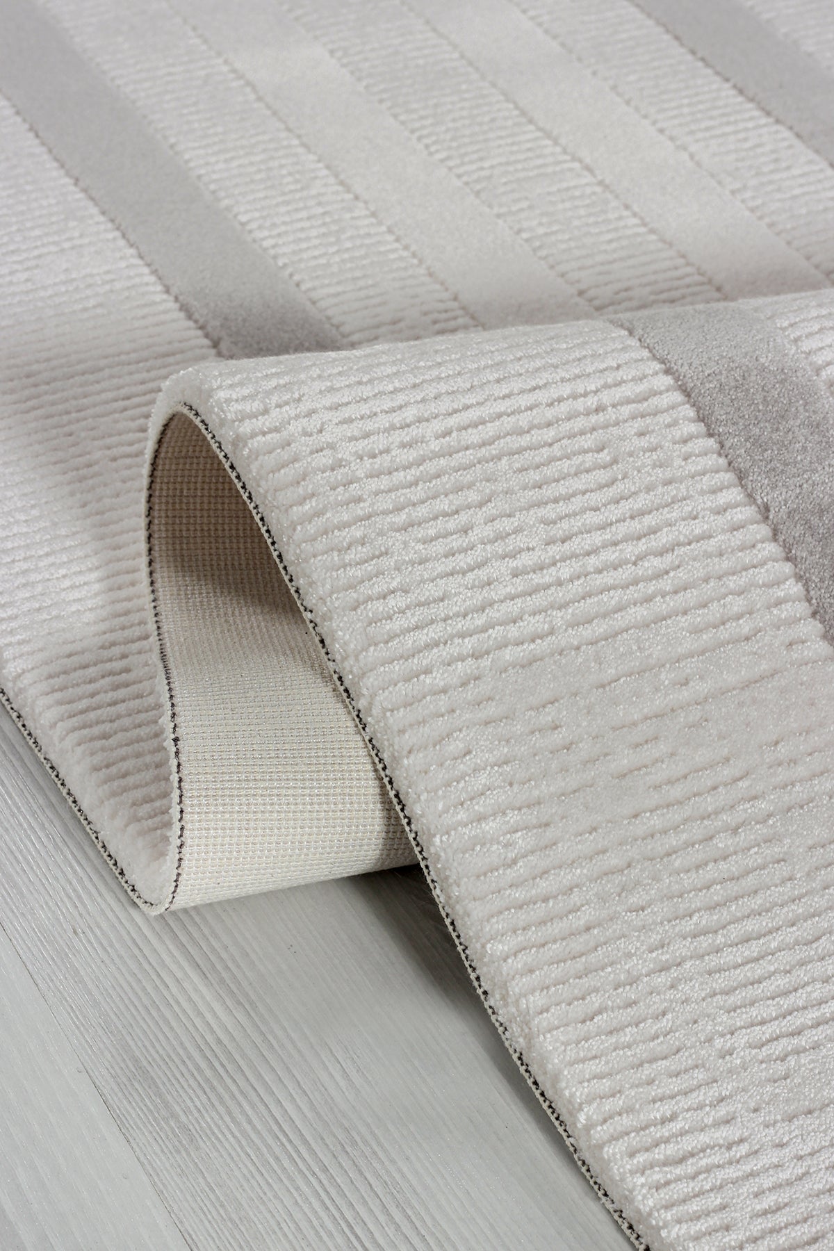 Serenat SE006 Krem-Antrasit Uzun Ömürlü Yumuşak Dokulu Salon Mutfak Koridor Oturma Odası Yolluk Halı