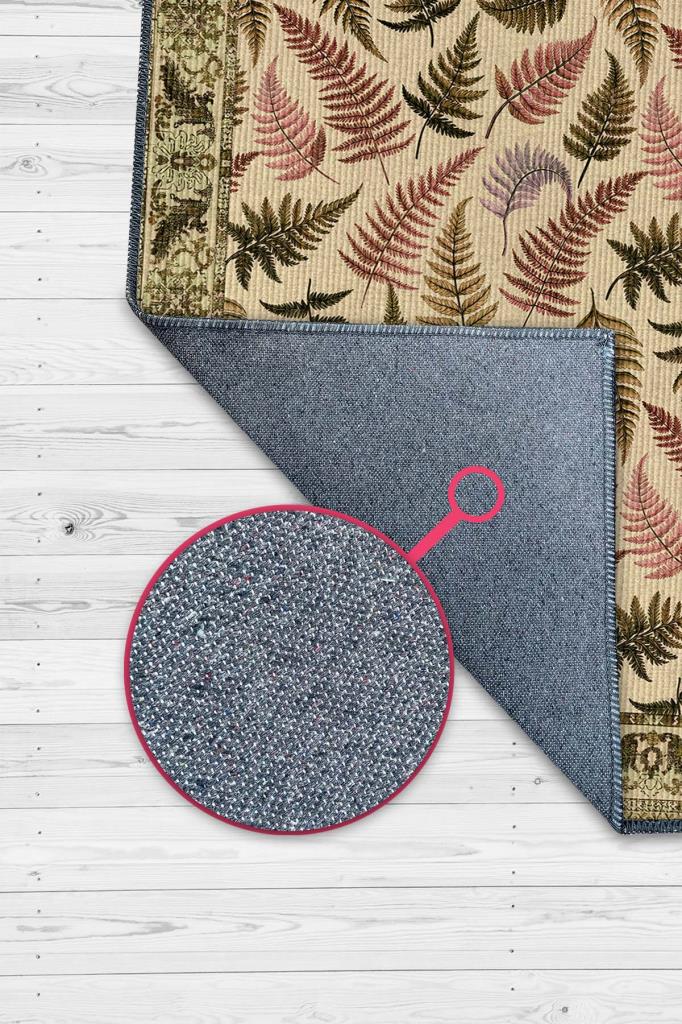 Sıcak Renkli Botanik Oturma Odası Dekoru Halısı, Yıkanabilir Dokuma Pamuk Tabanlı Kaymaz Tabanlı Halı