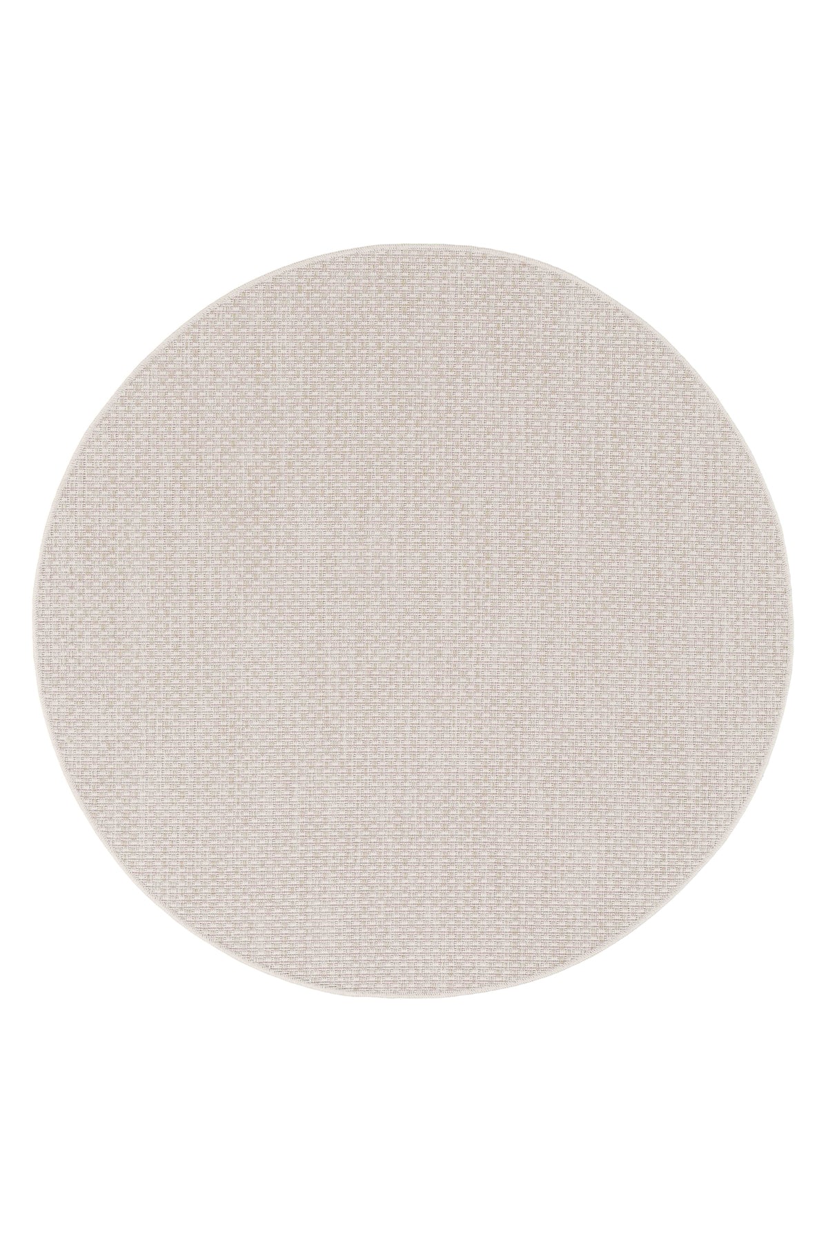 Sisalux 3081 Krem Bej Yuvarlak Sisal Dokuma Jüt Kilim Hav Toz Vermez Mutfak Oturma Odası Halısı